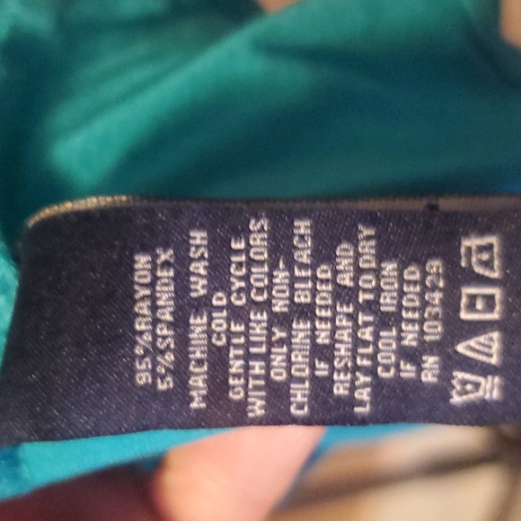 Terre Blue teal tunic flowy top - Picture 7 of 8